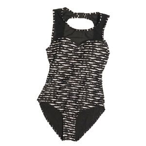 NWT‎ NipTuck Swim Multi Fit Cup Black White Swimsuit Size US 4 Women